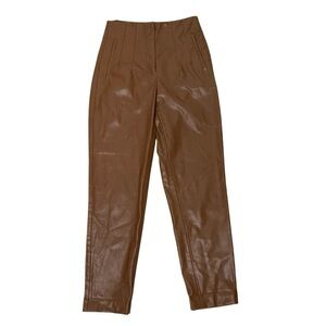 Zara Faux Brown Leather
Pleated Tapered Pants - Size‎ S